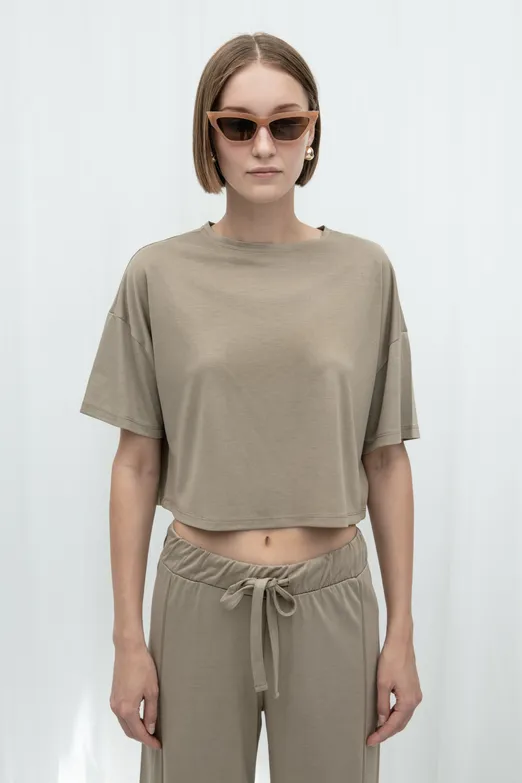 Bayan Haki Basic Tshirt - BSL