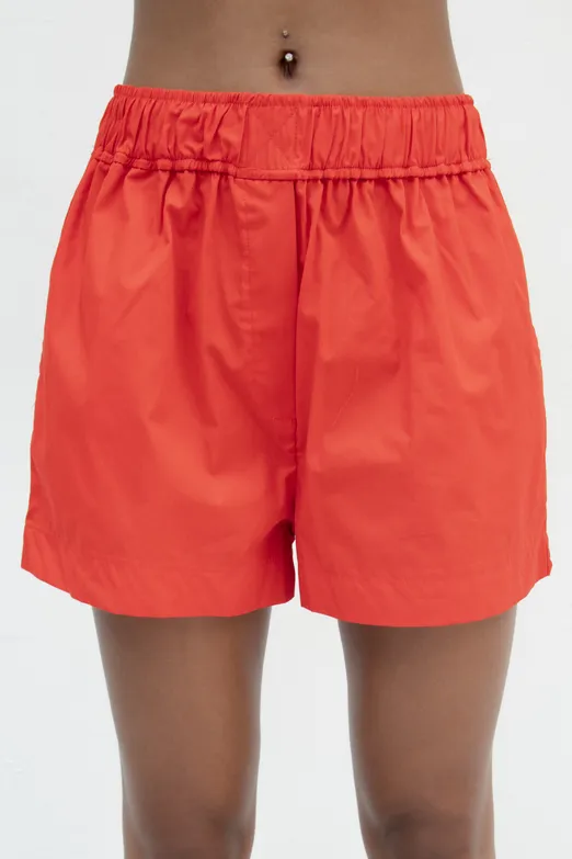 Bayan Kırmızı %100 Cotton Mini Şort - BSL