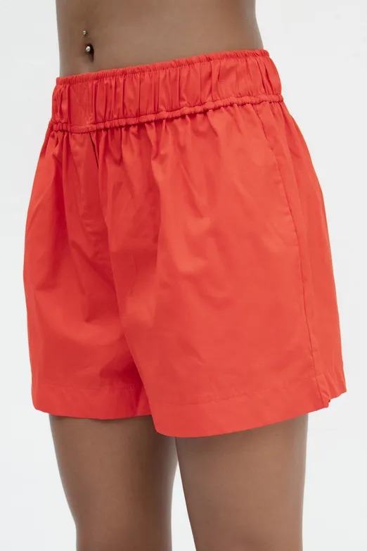 Bayan Kırmızı %100 Cotton Mini Şort - BSL
