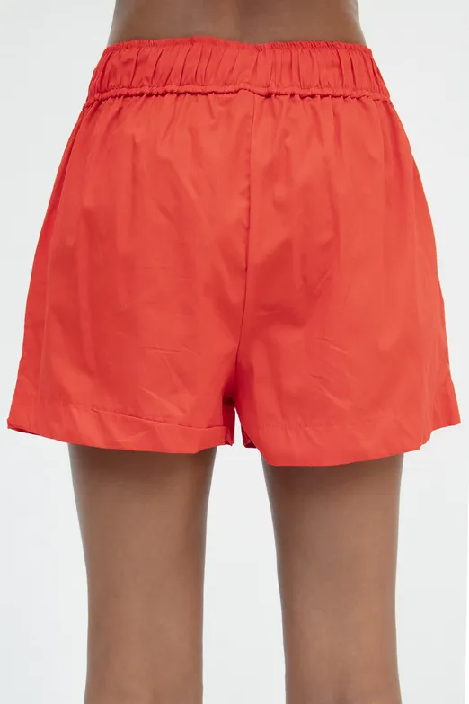 Bayan Kırmızı %100 Cotton Mini Şort - BSL