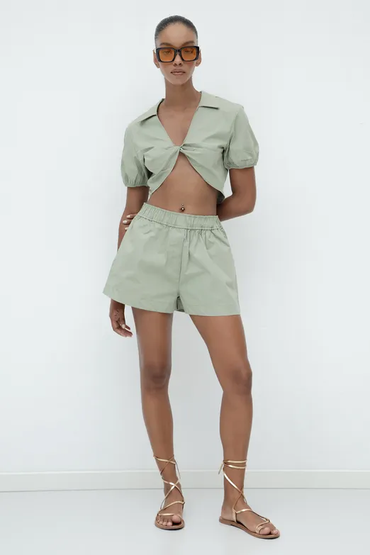 Bayan Haki %100 Cotton Mini Şort - BSL