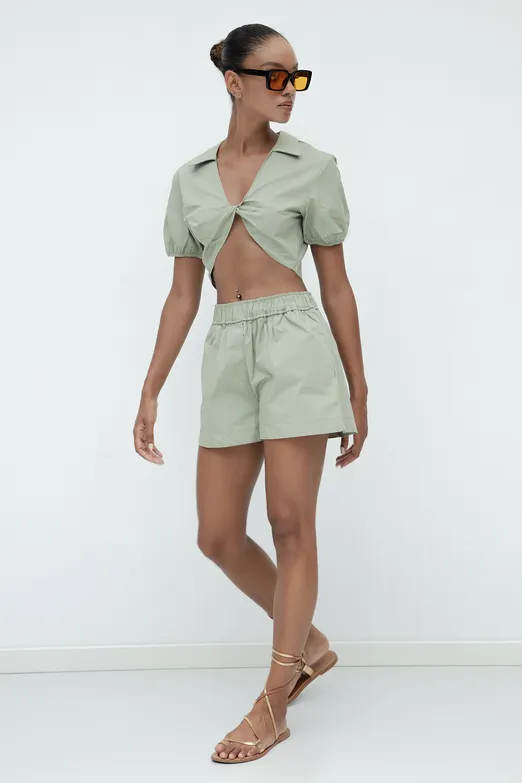Bayan Haki %100 Cotton Mini Şort - BSL