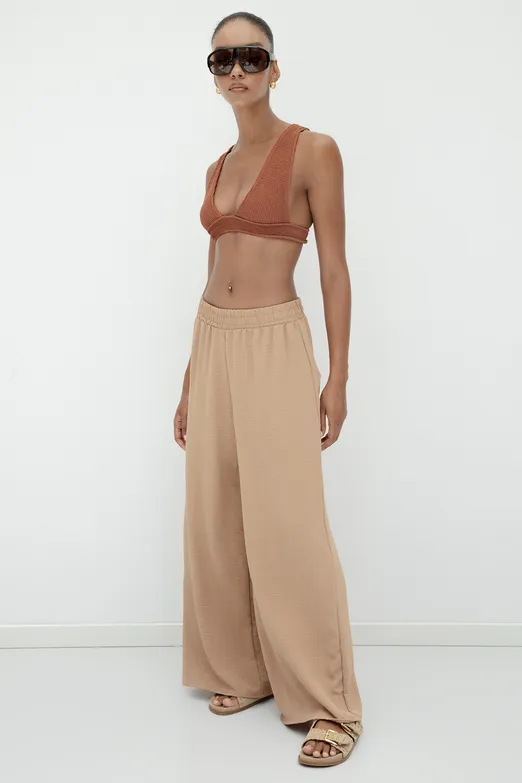 Bayan Camel Bol Pantolon - BSL