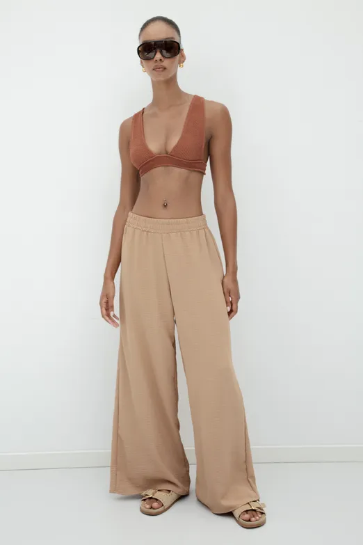 Bayan Camel Bol Pantolon - BSL