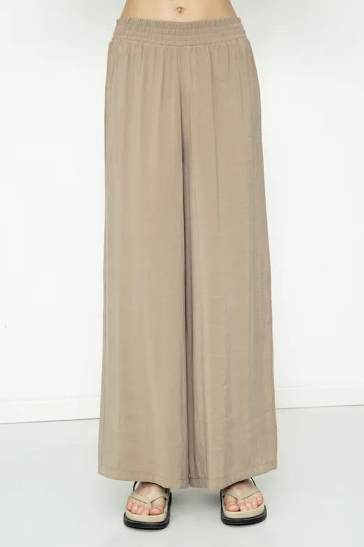 Bayan Kahverengi Bol Paça Oversize Pantolon - BSL