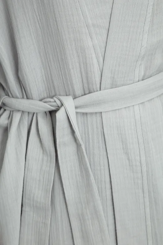 Bayan Gri %100 Cotton Müslin  Kimono - BSL