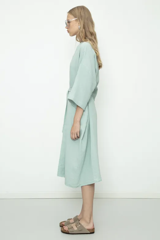 Bayan Yeşil %100 Cotton Müslin  Kimono - BSL