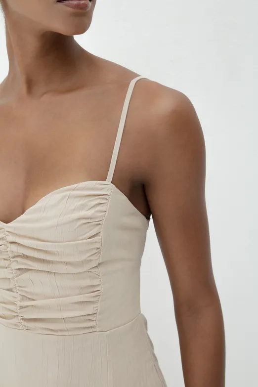 Bayan Vizon Askılı Midi Korse Elbise - BSL