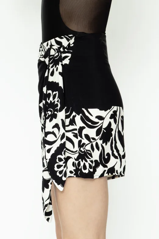 Bayan Siyah Yandan Bağlamalı Mini Şort Etek - BSL