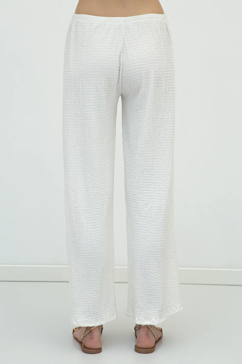 Bayan Ekru Dokulu Pantolon