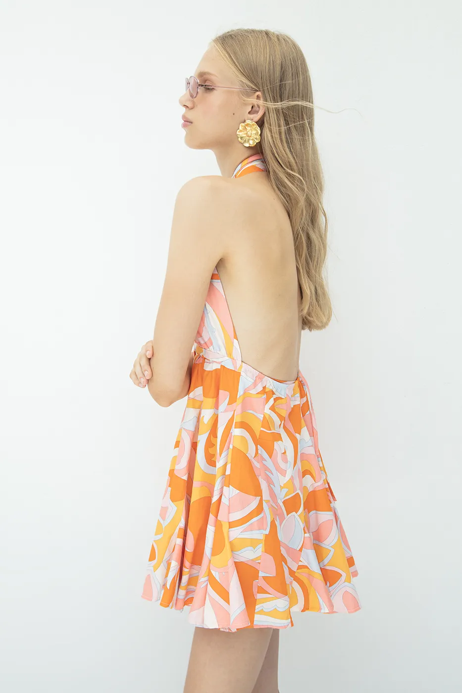 Bayan Multı %100 Cotton Volanlı  Etek  Detaylı  Mini  Elbise