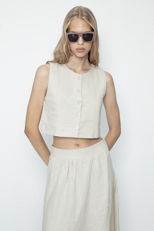 Bayan  %100 Keten  Yelek