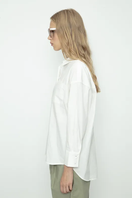 Bayan Beyaz %100 Cotton Oversize Gömlek - BSL