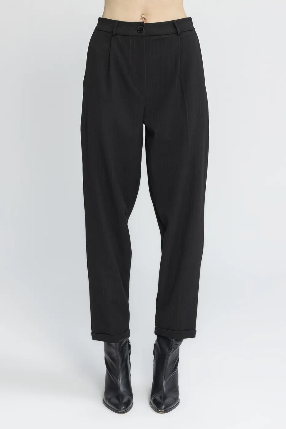 Bayan Siyah Baggy Kumaş Pantolon