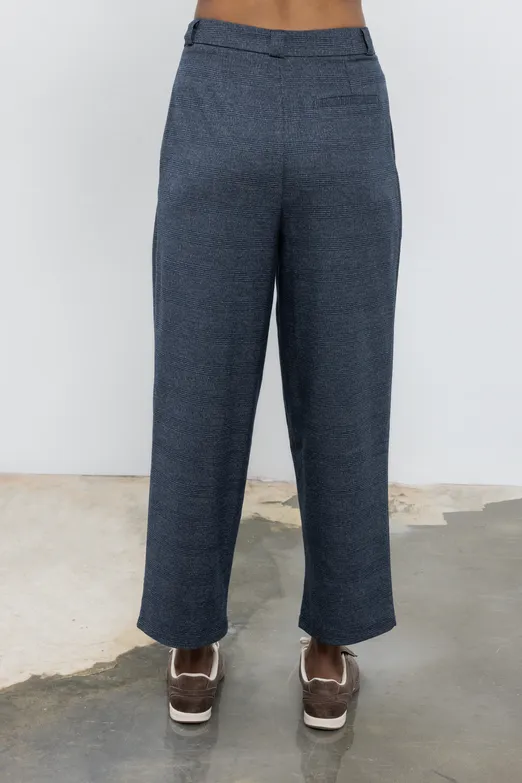 Bayan Lacivert Baggy Kumaş Pantolon - BSL