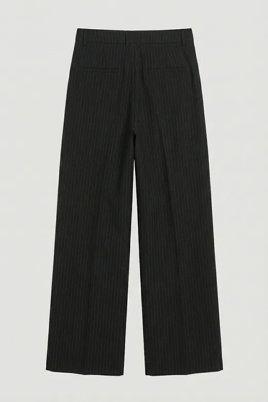 Bayan Siyah Düz Kesim Bol  Pantolon - BSL