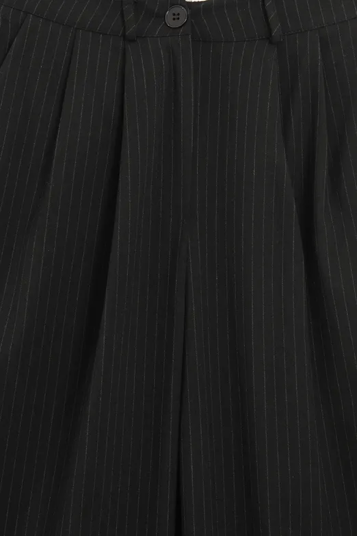 Bayan Siyah Düz Kesim Bol  Pantolon - BSL