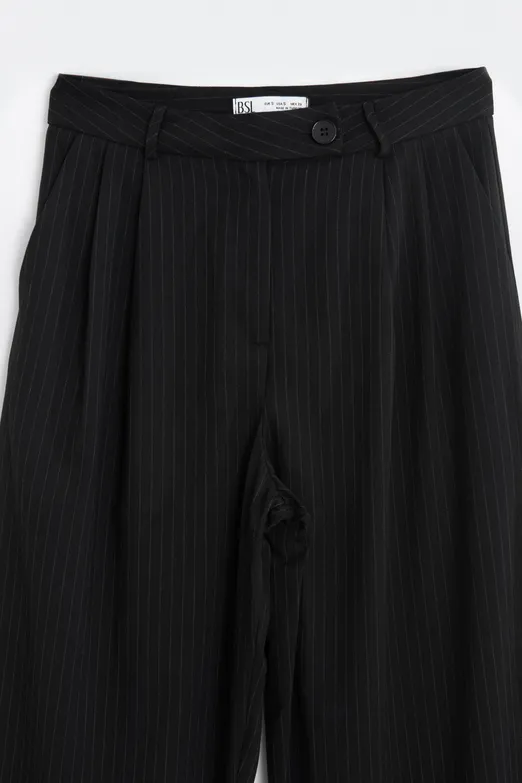 Bayan Siyah Baggy Kumaş Pantolon - BSL