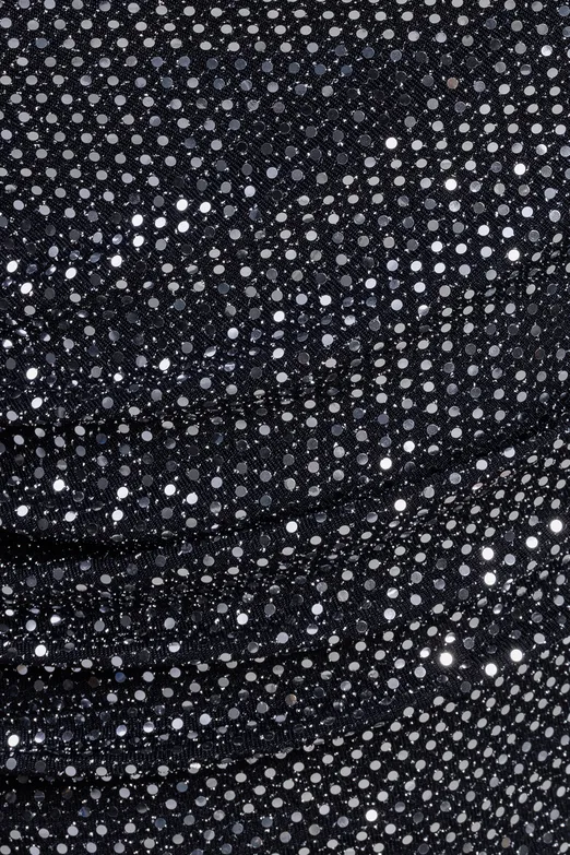 Bayan Gümüş Tek Omuz Pulpayet Midi Elbise - BSL