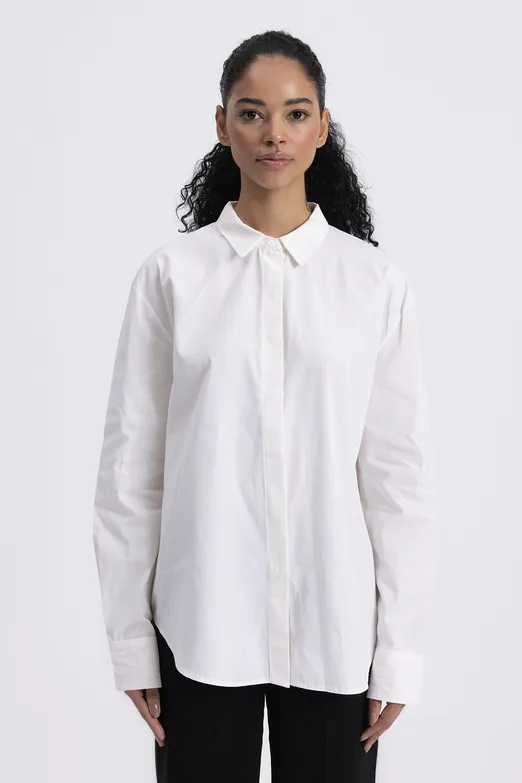 Bayan Beyaz %100 Cotton Gömlek - BSL