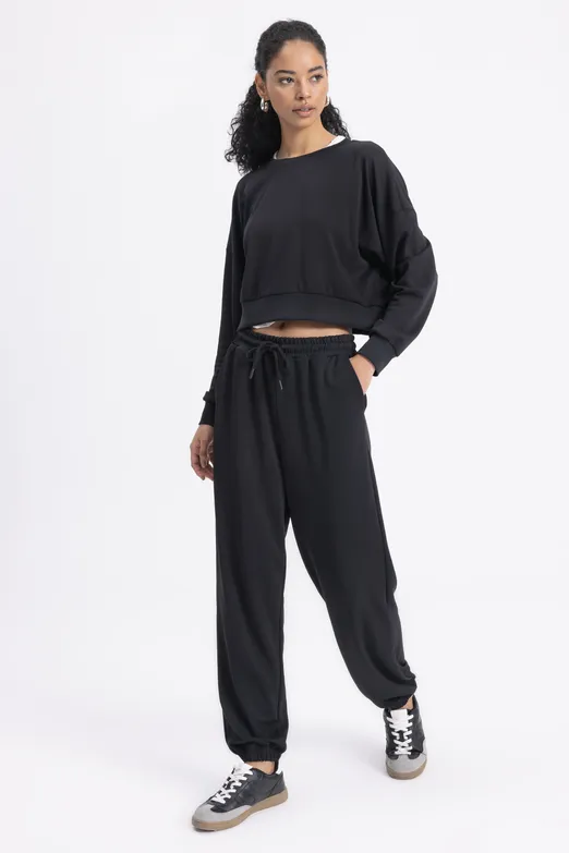 Bayan Siyah Jogger Pantolon - BSL