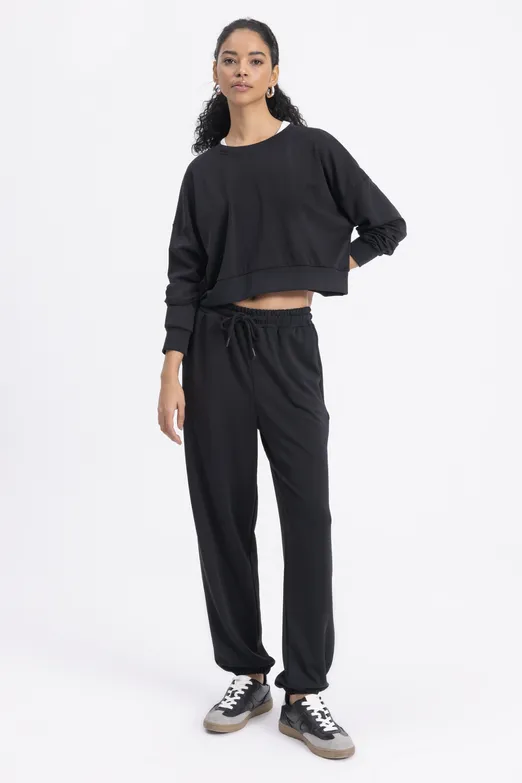 Bayan Siyah Jogger Pantolon - BSL
