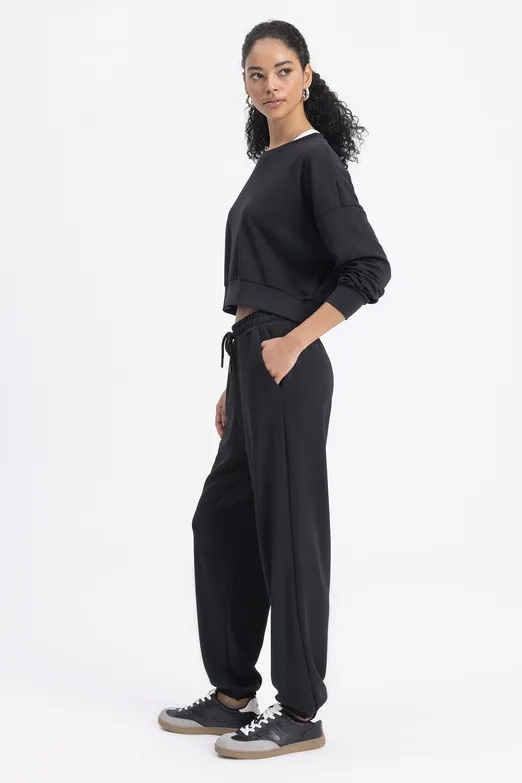 Bayan Siyah Jogger Pantolon - BSL