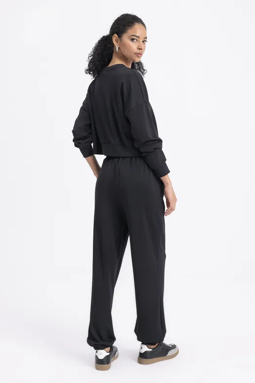 Bayan Siyah Jogger Pantolon - BSL