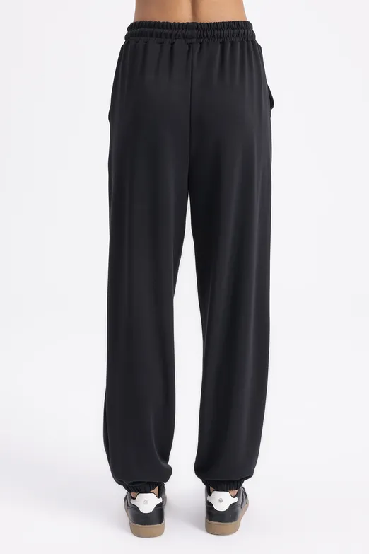 Bayan Siyah Jogger Pantolon - BSL