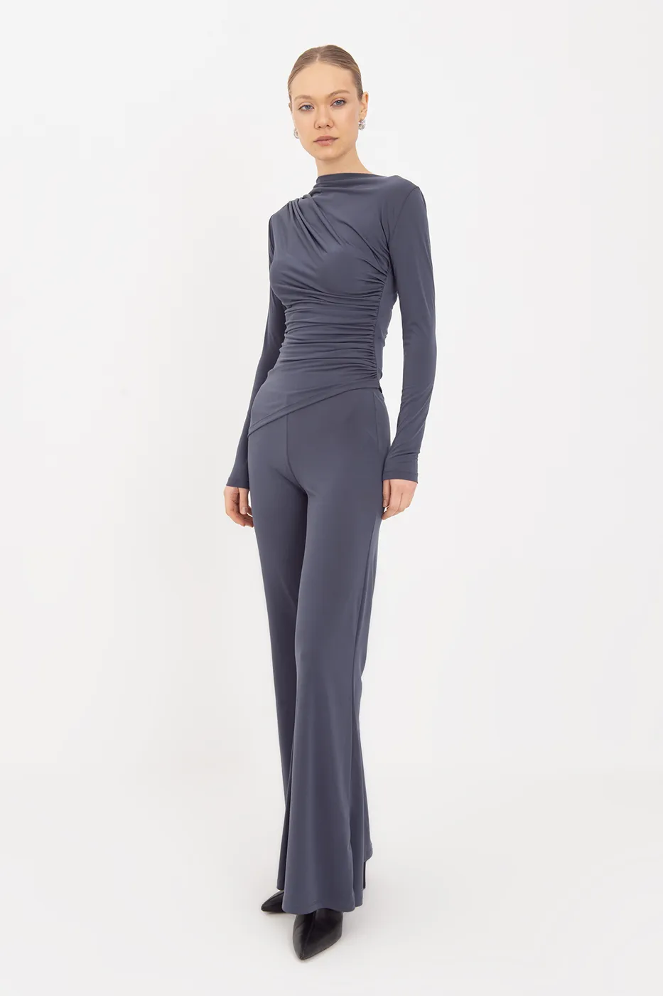 Bayan Antrasit İspanyol  Paça Pantolon