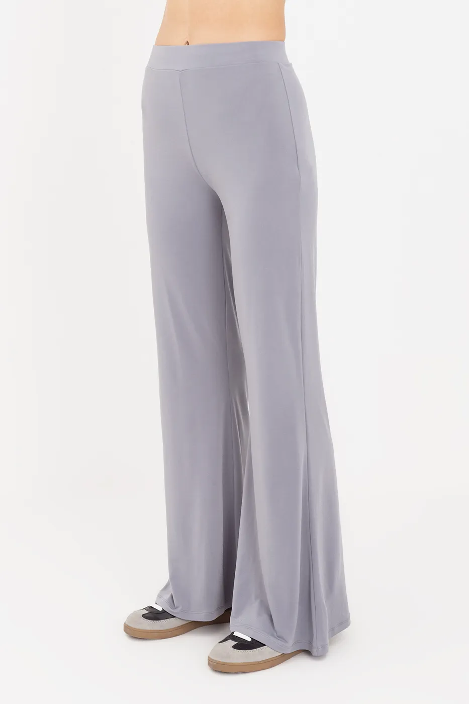 Bayan Gri İspanyol  Paça Pantolon