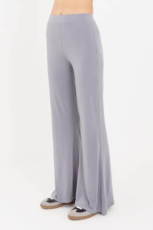 Bayan Gri İspanyol  Paça Pantolon - BSL