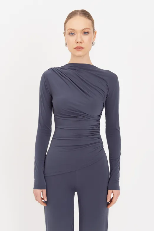 Bayan Antrasit Drapeli  Top - BSL