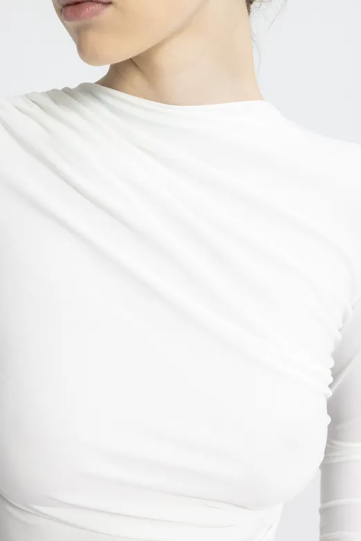 Bayan Ekru Drapeli Top - BSL