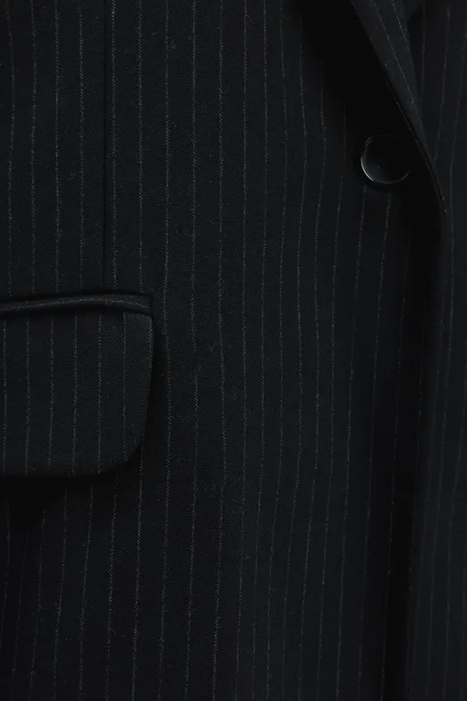 Bayan Siyah Kruvaze Blazer Ceket - BSL