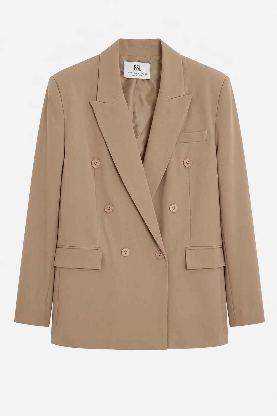 Bayan Bej Kruvaze Blazer Ceket