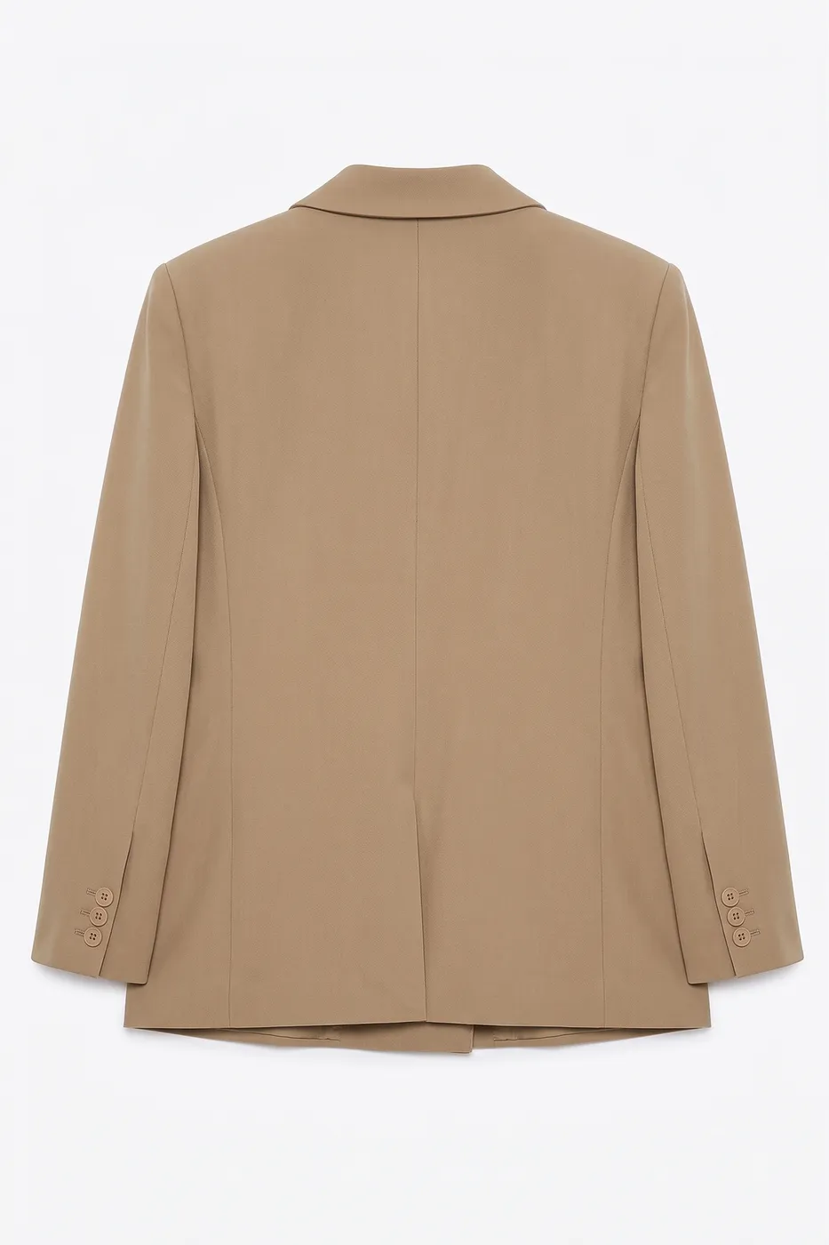 Bayan Bej Kruvaze Blazer Ceket