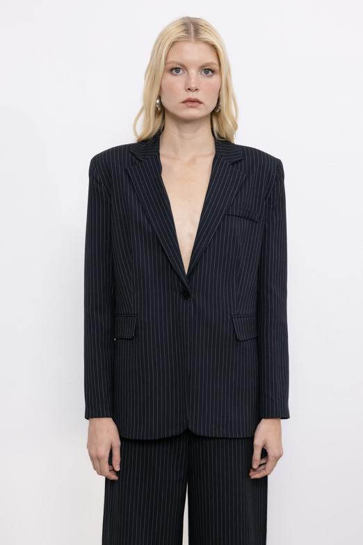 Bayan  Çizgili Blazer Ceket