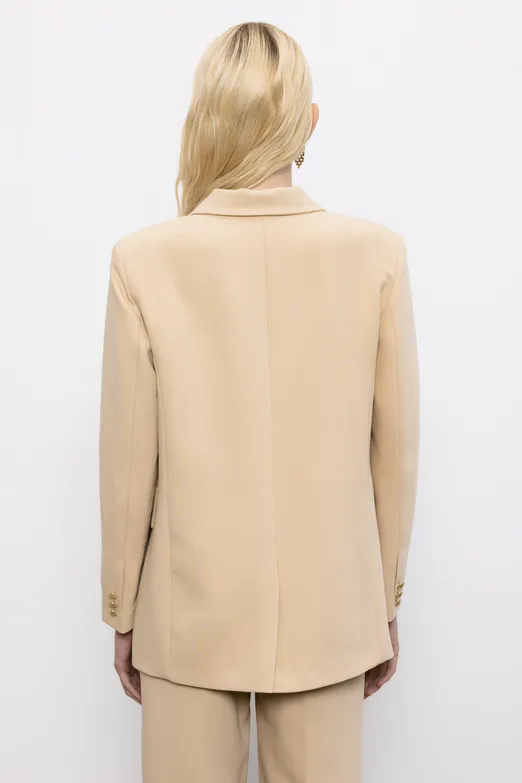 Bayan Bej Kruvaze  Blazer Ceket - BSL