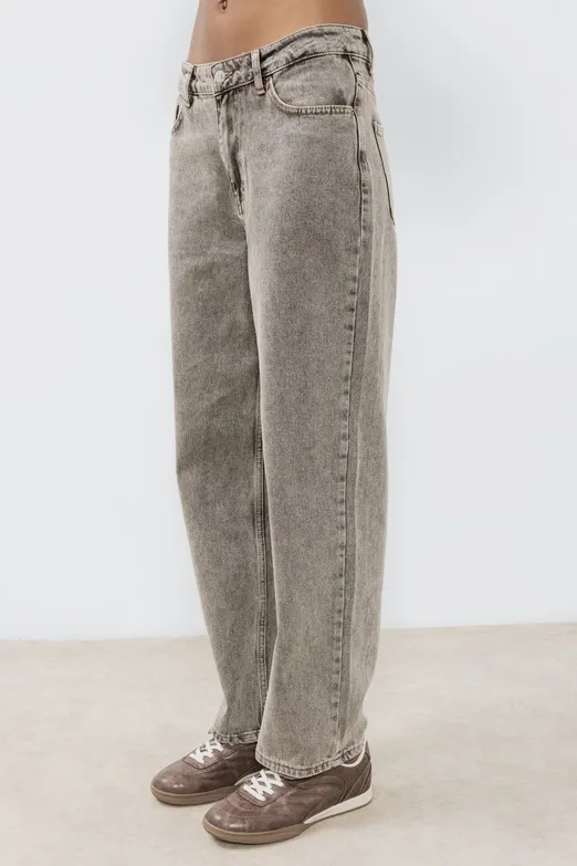 Bayan Vizon Düz Kesim Denim Pantolon - BSL