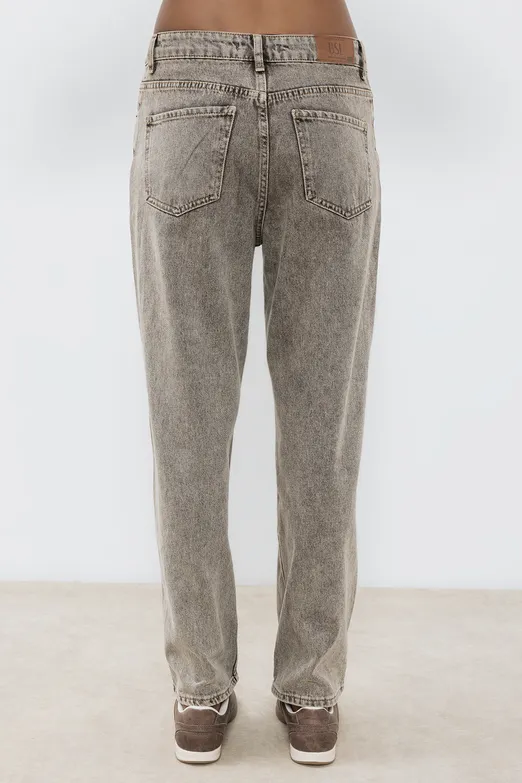 Bayan Vizon Düz Kesim Denim Pantolon - BSL