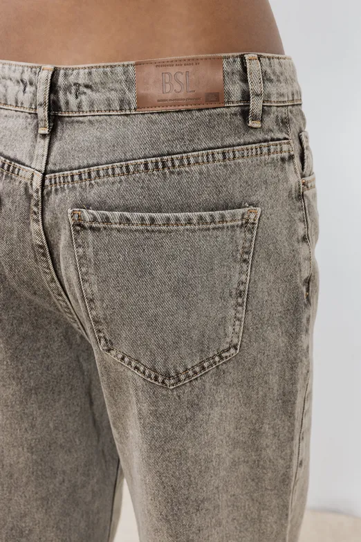 Bayan Vizon Düz Kesim Denim Pantolon - BSL