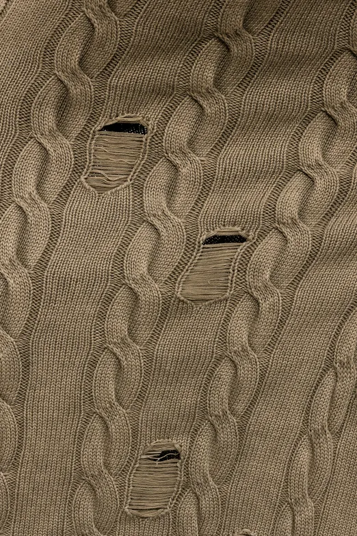 Bayan Haki Yıpratmalı Saçörgülü  Triko  Midi Kalem Etek - BSL