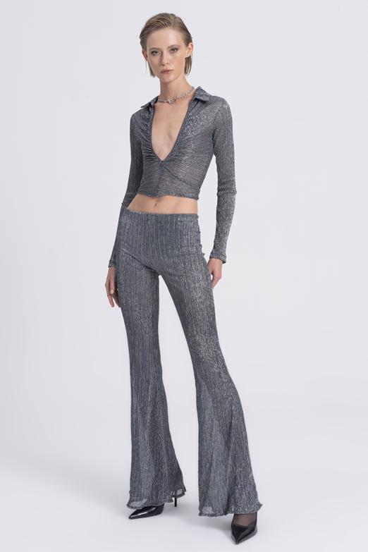 Bayan  Transparan İspanyol Paça Pantolon