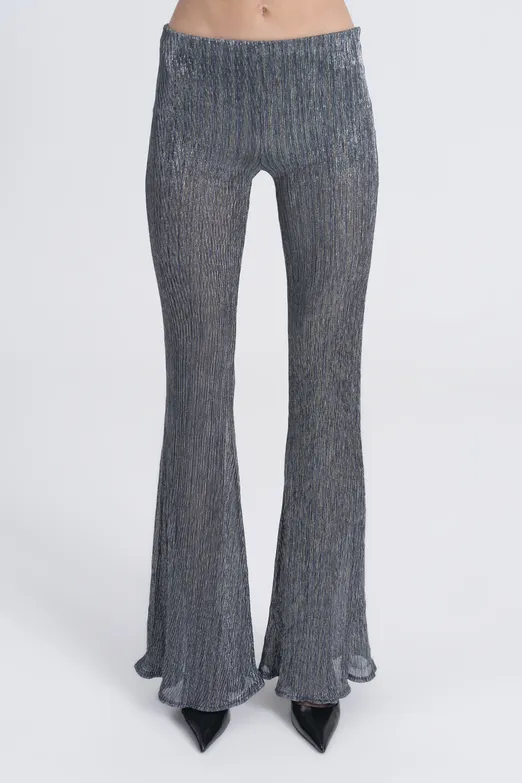 Bayan Gri Transparan İspanyol Paça Pantolon - BSL