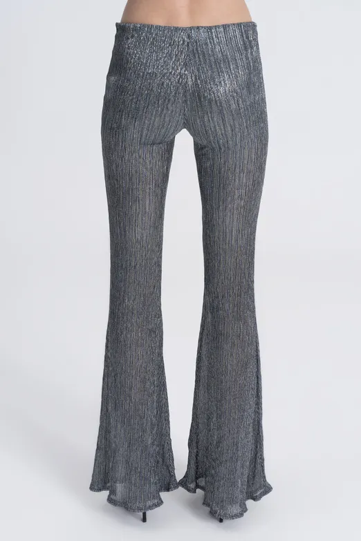 Bayan Gri Transparan İspanyol Paça Pantolon - BSL