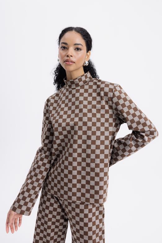 Bayan  Dik Yakalı Bluz