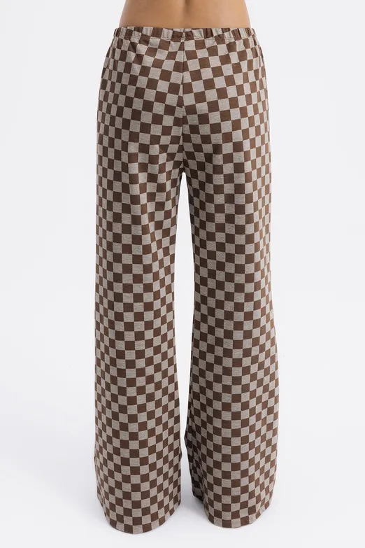 Bayan Kahverengi Düz Kesim Pantolon - BSL