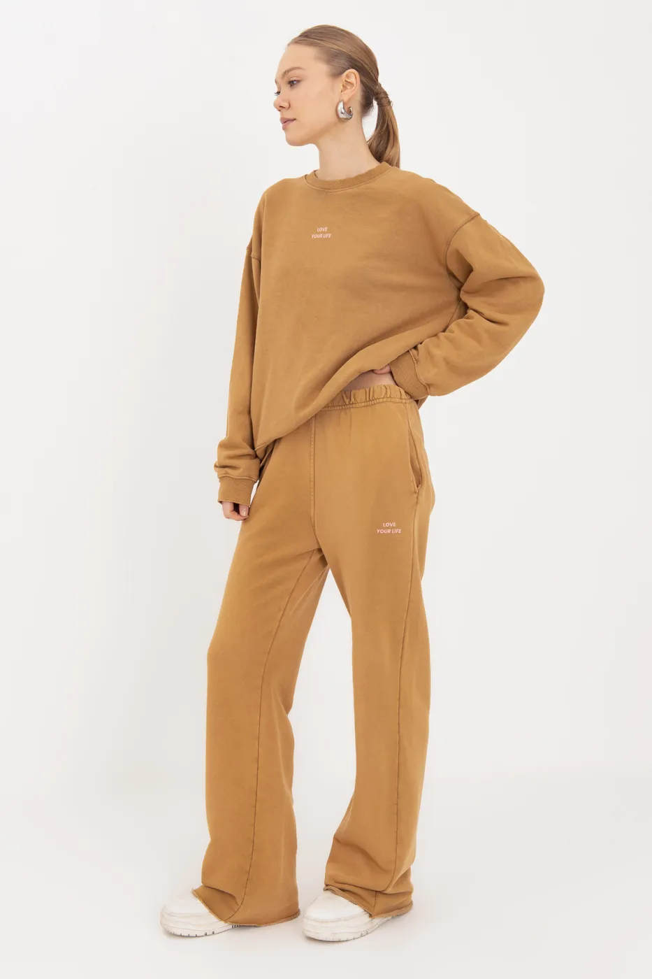 Bayan Hardal Düz Kesim Pantolon