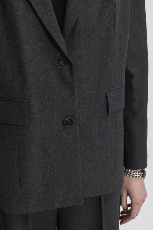 Bayan Antrasit Klasik Blazer Ceket - BSL